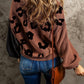 Leopard Round Neck Long Sleeve Sweater