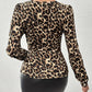 Lace Detail Leopard V-Neck Long Sleeve Top