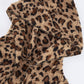 Fuzzy Leopard Long Sleeve Hooded Jacket