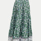 Full Size Tiered Printed Elastic Waist Skirt