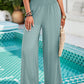 Devine Smocked Wide Leg Pants with Pockets