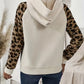 Leopard Half Button Long Sleeve Hoodie—Small-2XL