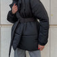 Puffer Long Sleeve Winter Coat with Belt