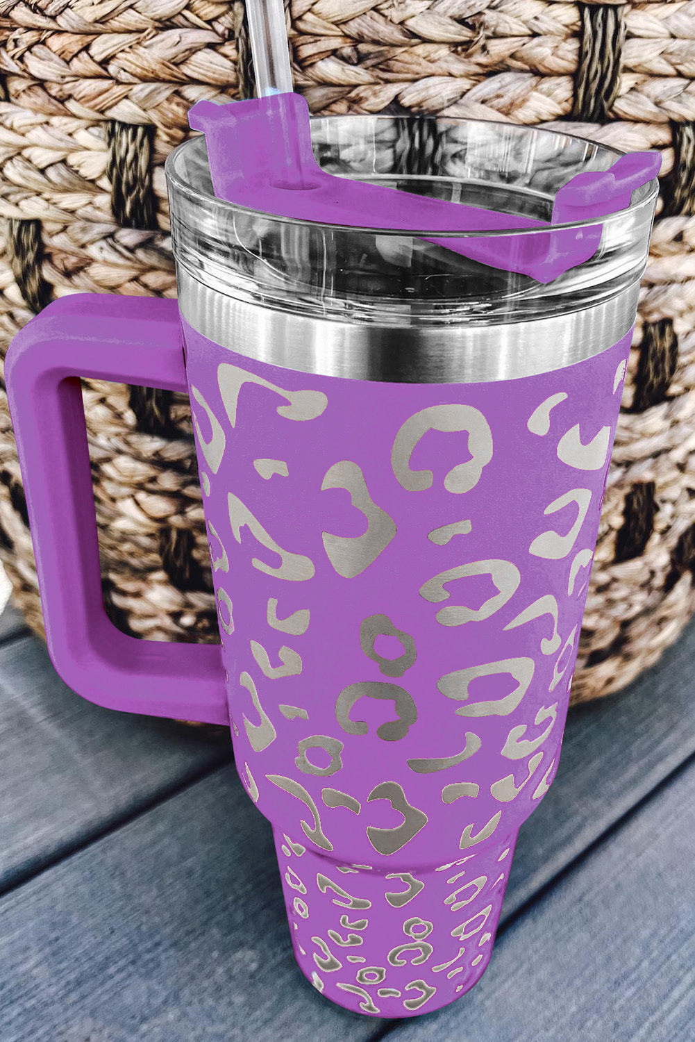 White Leopard Spotted 304 Stainless Double Insulated Cup 40oz