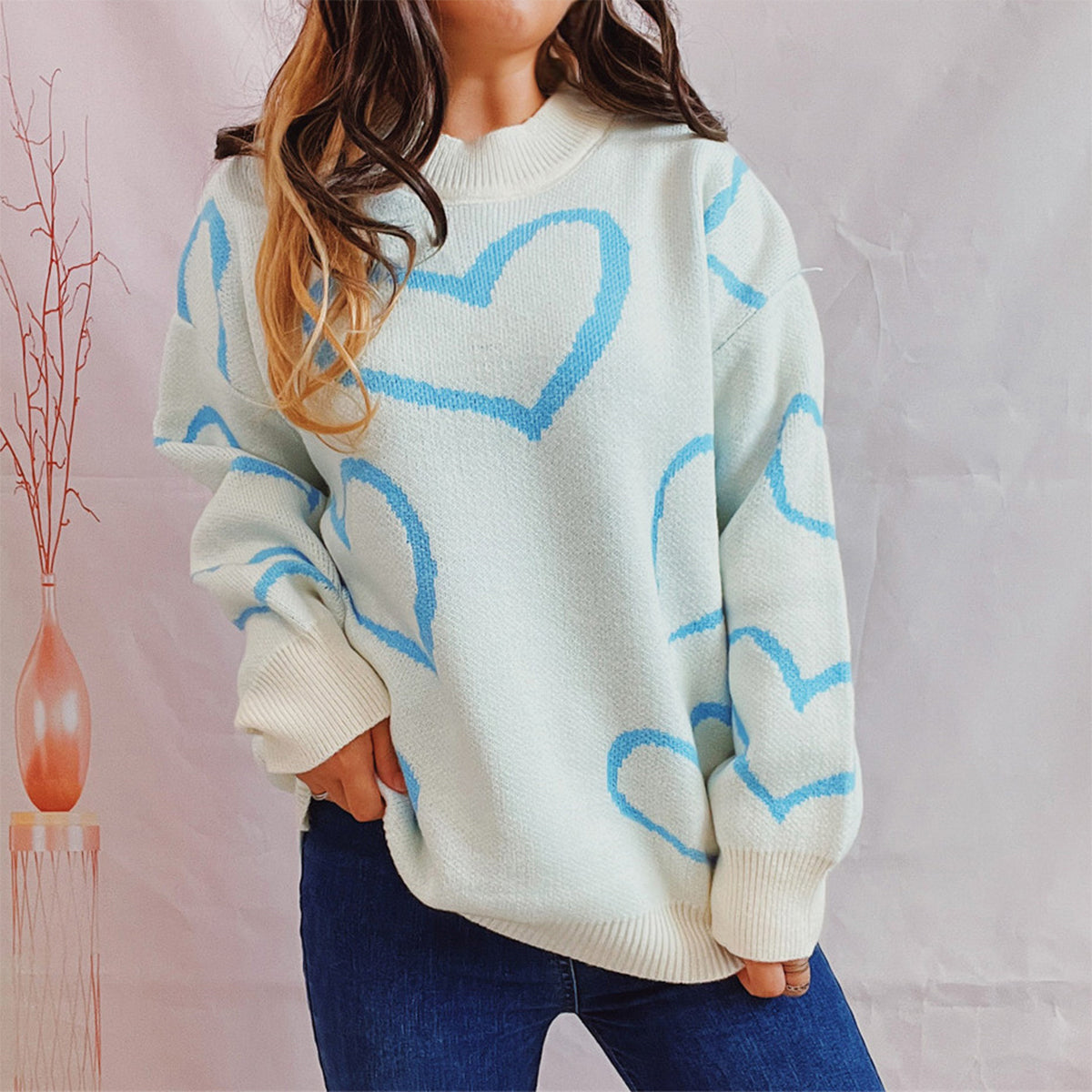 Heart Pattern Sweater—All Heart—Valentine's Day Collection