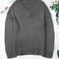 V-Neck Dropped Shoulder Sweater