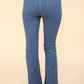 VERY J Washed Denim Stretchy Crossover Waist Leggings