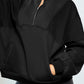 Half Zip Drop Shoulder Long Sleeve Sweatshirt