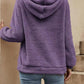 Drawstring Long Sleeve Fuzzy Hoodie