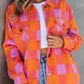 Plaid Collared Neck Button Up Jacket