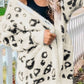 Leopard Open Front Cardigan with Pockets