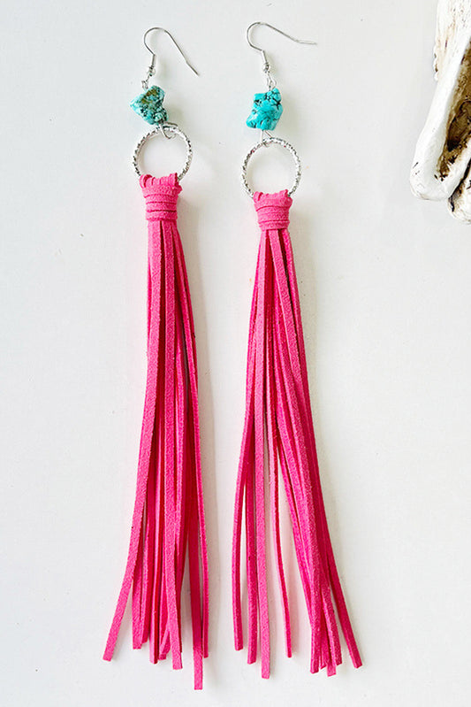 Rose Red Tassel Earrings