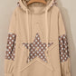 Floral Patchwork Star Pattern Drawstring Hoodie