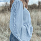 Frill Texture Round Neck Long Sleeve Sweatshirt