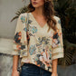 Printed Flare Sleeve Top