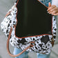 White Animal Print Leather Tote Bag