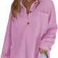 Half Button Long Sleeve Sweatshirt