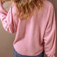 Pocketed Half Button Long Sleeve Sweatshirt