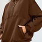 Half Zip Drop Shoulder Long Sleeve Sweatshirt