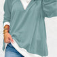 Contrast Round Neck Long Sleeve Sweatshirt