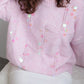 Sequin Round Neck Long Sleeve Sweater