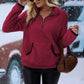 Half Zip Long Sleeve Furry Sweatshirt