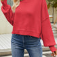 Round Neck Dropped Shoulder Sweater