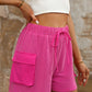 Drawstring High Waist Shorts