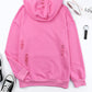 Distressed Drawstring Long Sleeve Hoodie