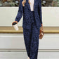 Two-Piece Leopard Pattern Pants Suit—Small-3XL