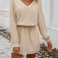 Devine Cutout V-Neck Long Sleeve Mini Dress