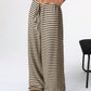 Tied Striped Wide Leg Pants