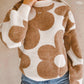 Contrast Flower Mock Neck Long Sleeve Sweater