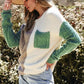 Color Block Round Neck Long Sleeve Sweater