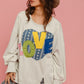 BiBi LOVE Heart Patch Slit French Terry Sweatshirt