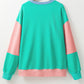 Color Block Round Neck Long Sleeve Sweatshirt