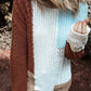 Color Block Round Neck Long Sleeve Sweater