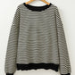 Striped Round Neck Long Sleeve Sweatshirt