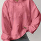 Plus Size Star Texture Long Sleeve Drawstring Hoodie