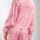 Valentine’s Day Lace Detail Heart Print Collared Neck Top and Shorts Lounge Set