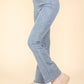 VERY J Washed Denim Stretchy Crossover Waist Leggings