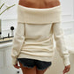 Off-Shoulder Long Sleeve Sweater