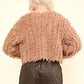 VERY J Shaggy Yarn Knit Zip Up Jacket