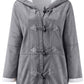 Full Size Pocketed Long Sleeve Hooded Toggle Jacket