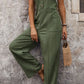 Textured Pocketed Wide Strap Overalls