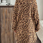 Leopard Button Up Long Sleeve Fuzzy Coat