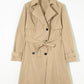 Collared Neck Tie Waist Buttoned Long Sleeve Trench Coat