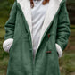 Full Size Pocketed Long Sleeve Hooded Toggle Jacket