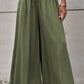 Drawstring Waist Wide Leg Pants