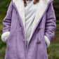 Full Size Pocketed Long Sleeve Hooded Toggle Jacket